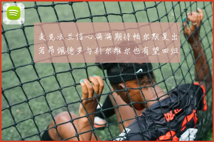 麦克法兰信心满满期待帕尔默复出若昂佩德罗与科尔维尔也有望回归